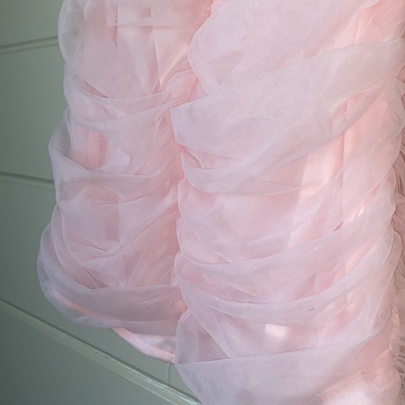Pink Tulle Co Ord Ruched Mini Skirt Size 8 - Picture 7 of 8